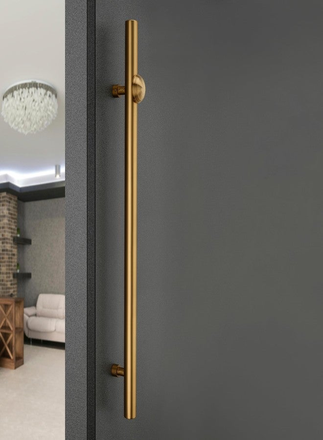 LAPO مقبض باب لابو شديد التحمل من الفولاذ المقاوم للصدأ 304، مقاس 36 بوصة، مطلي بالذهب بتقنية PVD، مناسب للأبواب الرئيسية | المسافة بين فتحتي المقبض 26 بوصة | ضمان 3 سنوات - عبوة من قطعة واحدة - Image 1